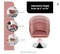 Adjustable Height Vanity Chair Pink Velvet Makeup Chair with Chrome Frame, Round-Back, Comfortable Swivel Accent Leisure Chair for Living Room, Bedroom